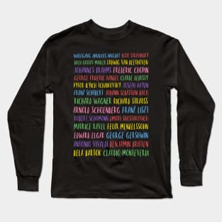 Classical Music Composers Rainbow Long Sleeve T-Shirt